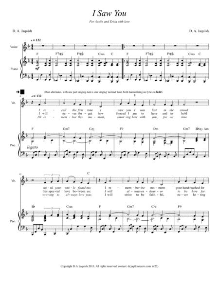 I Saw You Sheet Music