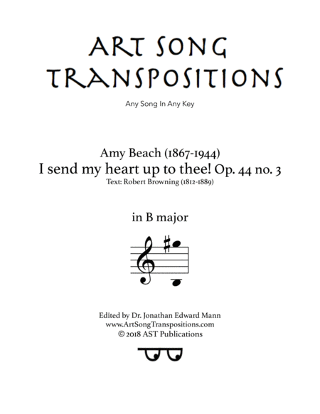 Free Sheet Music I Send My Heart Up To Thee Op 44 No 3 B Major