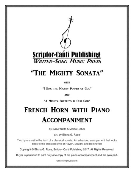 I Sing The Mighty Power Of God A Mighty Fortress Is Our God The Mighty Sonata French Horn Sheet Music