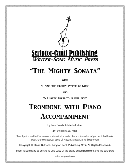 I Sing The Mighty Power Of God A Mighty Fortress Is Our God The Mighty Sonata Trombone Sheet Music