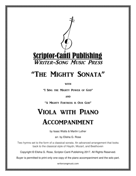 I Sing The Mighty Power Of God A Mighty Fortress Is Our God The Mighty Sonata Viola Sheet Music