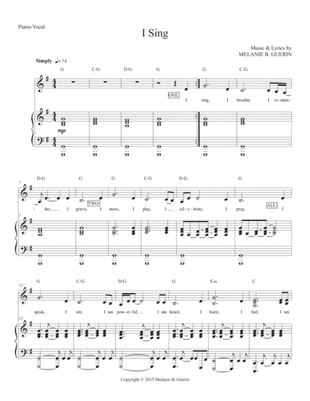 Free Sheet Music I Sing