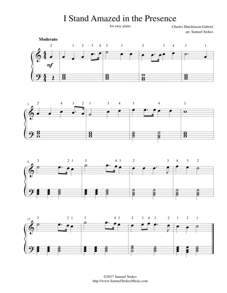 I Stand Amazed In The Presence For Easy Piano Sheet Music