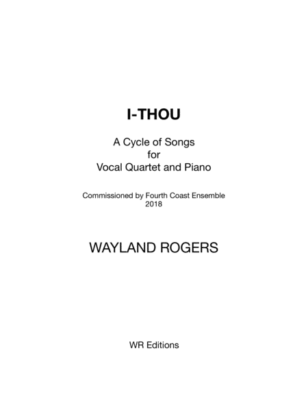 Free Sheet Music I Thou A Song Cycle For Four Voices And Piano