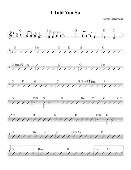 I Told You So Sheet Music