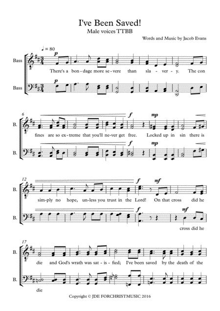 I Ve Been Saved Sheet Music