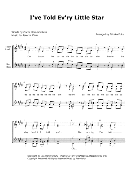 Free Sheet Music I Ve Told Ev Ry Little Star