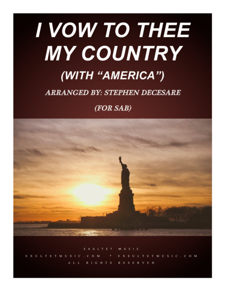 Free Sheet Music I Vow To Thee My Country With America For Sab