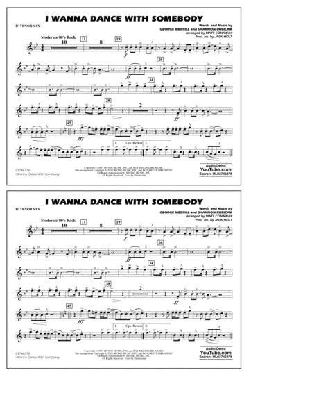 I Wanna Dance With Somebody Arr Conaway And Holt Bb Tenor Sax Sheet Music