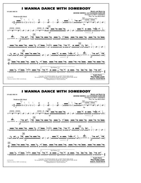 I Wanna Dance With Somebody Arr Conaway And Holt Snare Drum Sheet Music