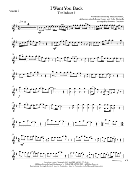 I Want You Back Sheet Music