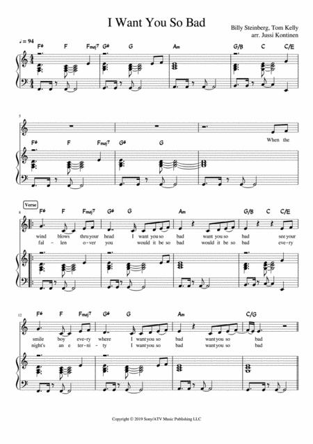 I Want You So Bad Heart Sheet Music