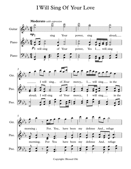 Free Sheet Music I Will Sing Of Your Love