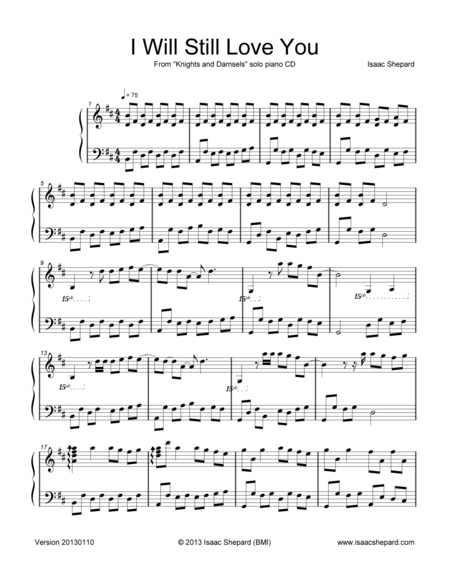 I Will Still Love You Sheet Music