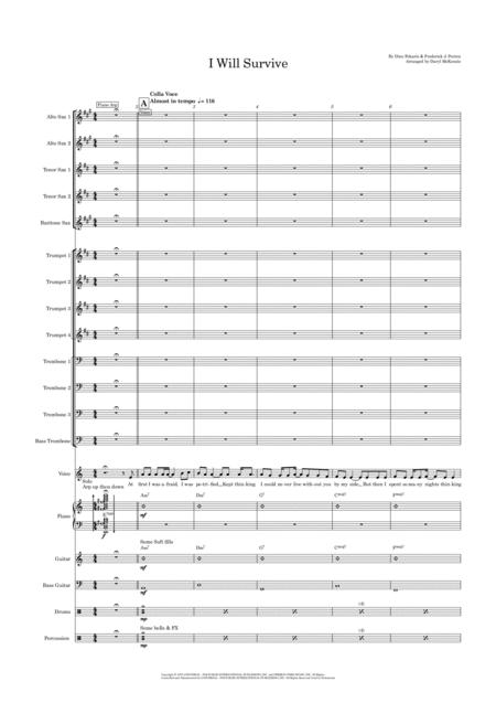 I Will Survive Vocal With Big Band Key Of Am Sheet Music