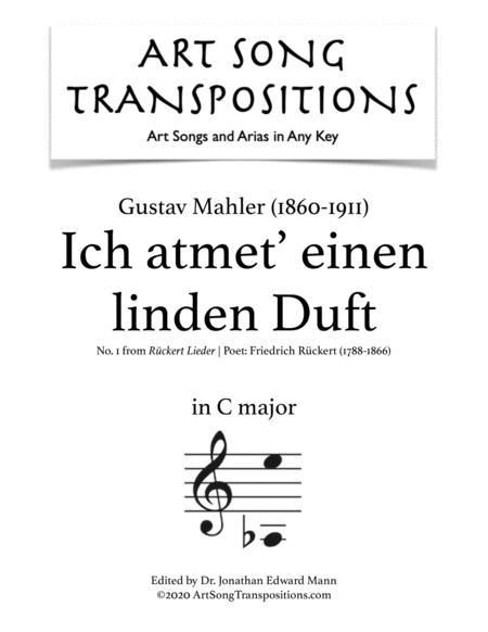 Ich Atmet Einen Linden Duft Transposed To C Major Sheet Music