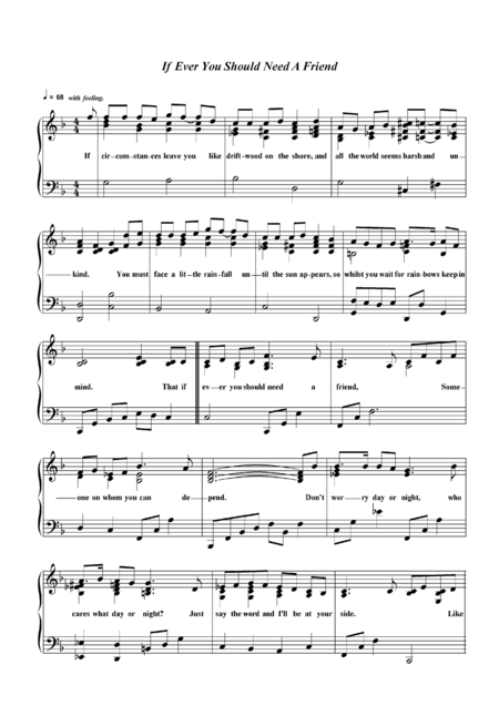 Free Sheet Music If Ever You Should Need A Friend