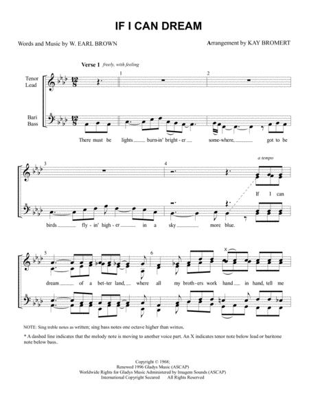 Free Sheet Music If I Can Dream Chorus