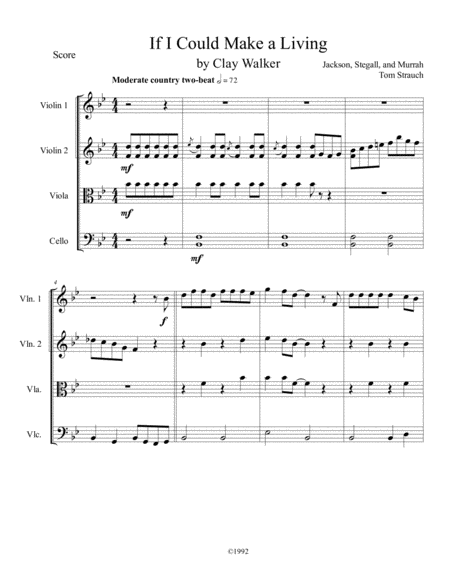 If I Could Make A Living Sheet Music