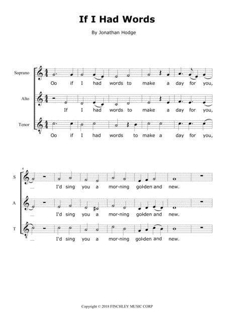 Free Sheet Music If I Had Words