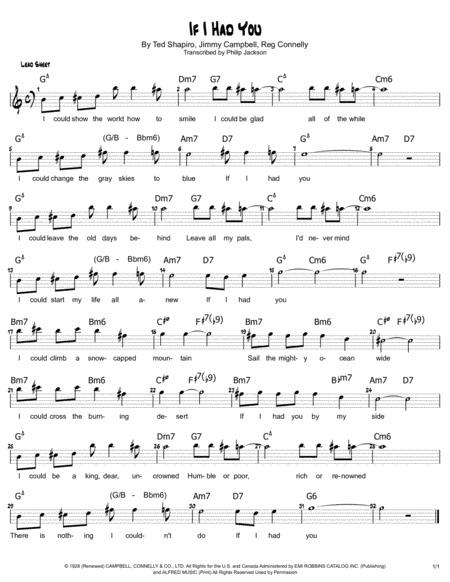 If I Had You Lead Sheet Sheet Music