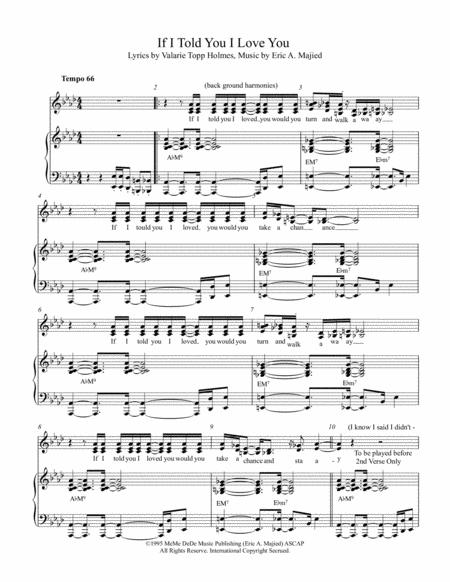 Free Sheet Music If I Told You I Love You