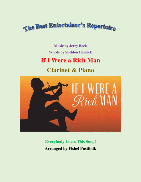 If I Were A Rich Man For Clarinet And Piano Jazz Pop Version Sheet Music