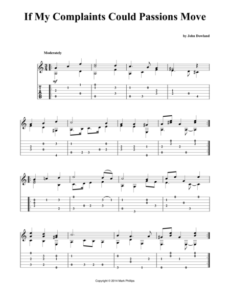 If My Complaints Could Passions Move Sheet Music