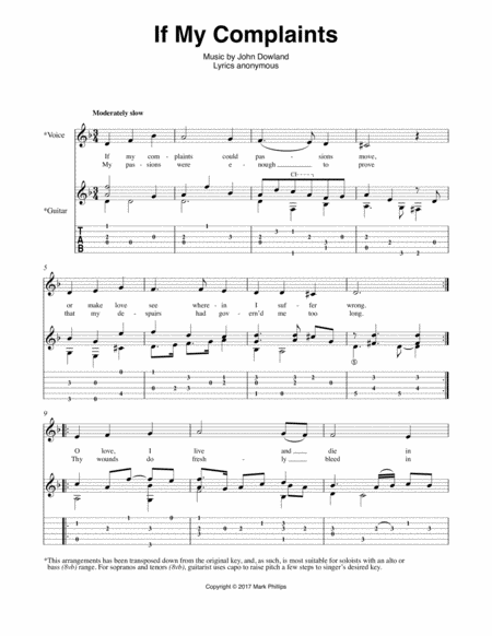 Free Sheet Music If My Complaints