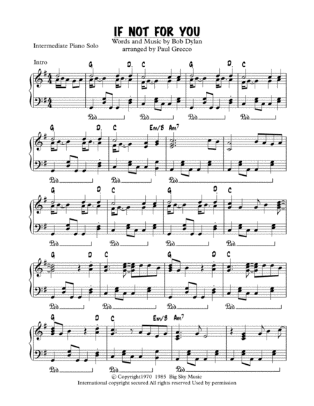 Free Sheet Music If Not For You