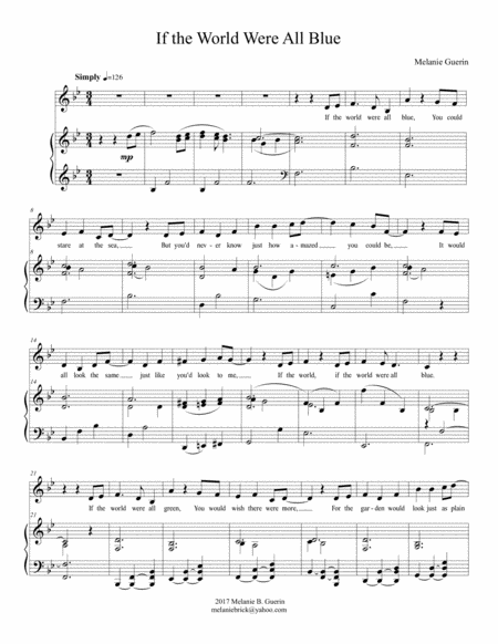 If The World Were All Blue Sheet Music