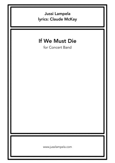 Free Sheet Music If We Must Die For Wind Band With A Vocal Solo