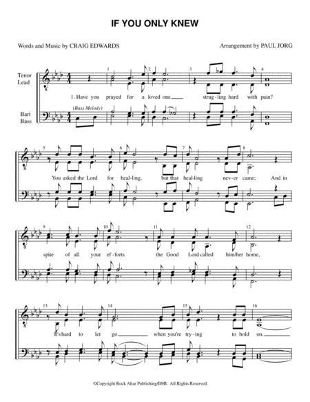 Free Sheet Music If You Only Knew Bass Melody