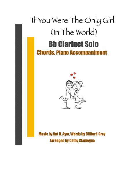 If You Were The Only Girl In The World Bb Clarinet Solo Chords Piano Accompaniment Sheet Music