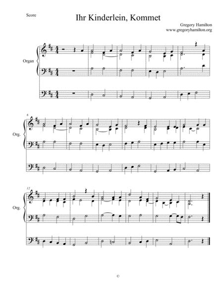 Free Sheet Music Ihr Kinderlien Kommet O Come All Ye Children Alternate Harmonization