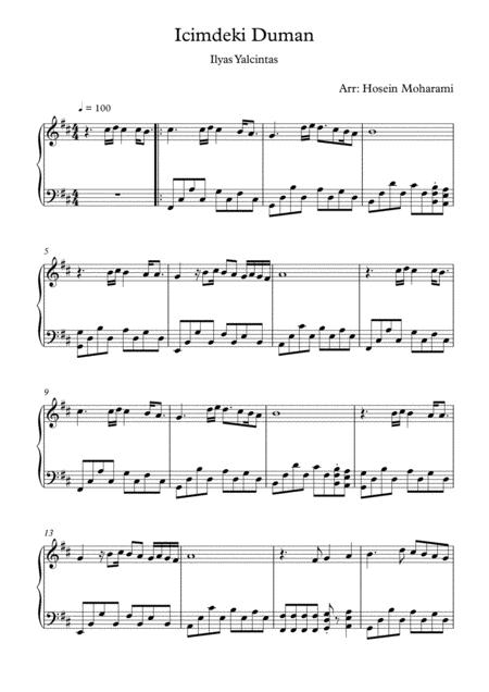 Free Sheet Music Iimdeki Duman Piano