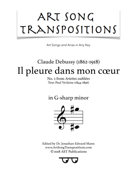 Il Pleure Dans Mon C Ur G Sharp Minor Sheet Music