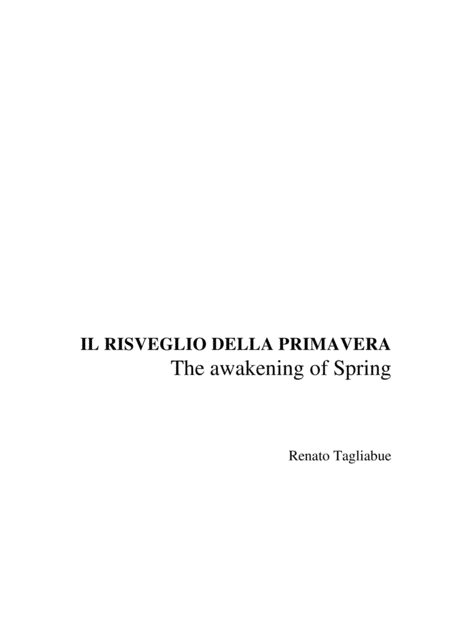 Il Risveglio Della Primavera The Awakening Of Spring Tagliabue For Fl Ob Fr Horn Tba Vibr With Parts Sheet Music