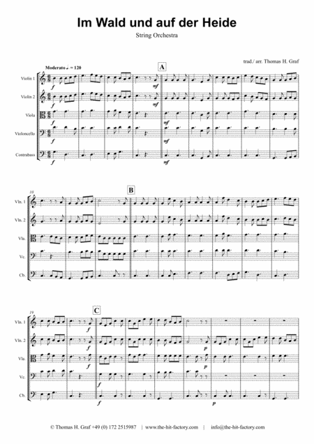 Im Wald Und Auf Der Heide German March Octoberfest String Orchestra Sheet Music