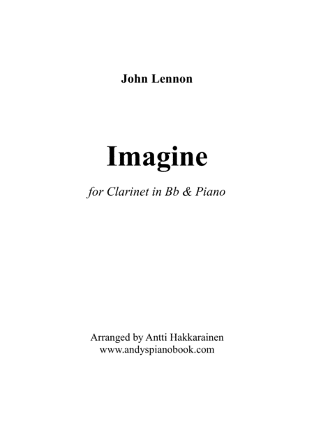 Imagine Clarinet Piano Sheet Music