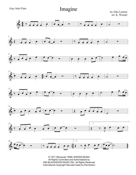 Imagine For Easy Solo Flute Sheet Music