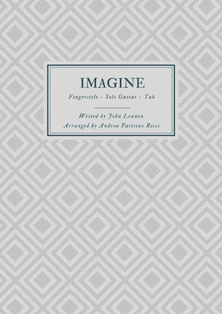 Imagine John Lennon Fingerstyle Solo Guitar Tab Sheet Music