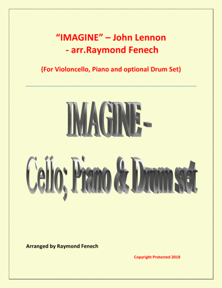 Imagine John Lennon Violoncello And Piano With Optional Drum Set Sheet Music