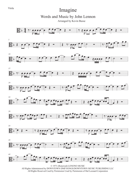 Imagine Viola Sheet Music