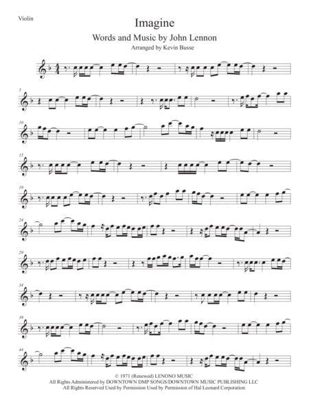 Free Sheet Music Imagine Violin