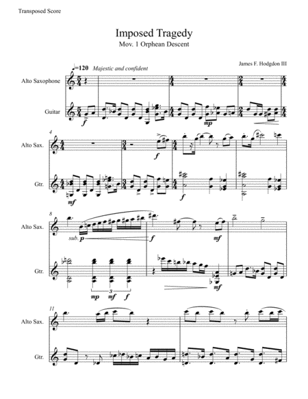 Imposed Tragedy Movements I Ii Sheet Music