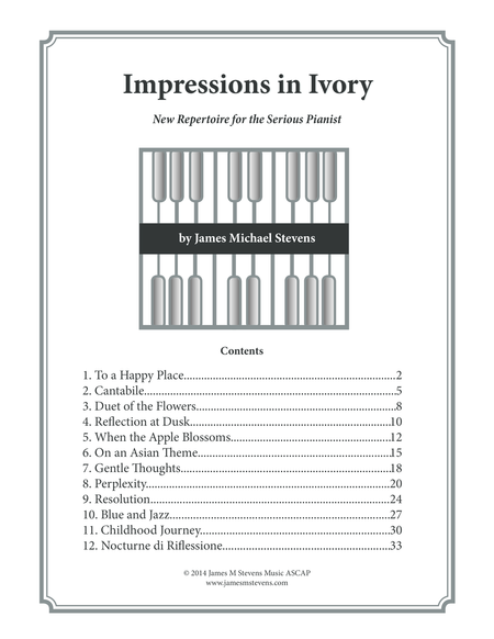 Free Sheet Music Impressions In Ivory Piano Book