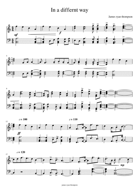 In A Different Way Sheet Music