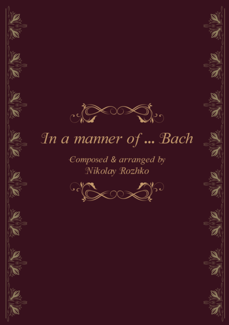 Free Sheet Music In A Manner Of Bach For String Ensemble
