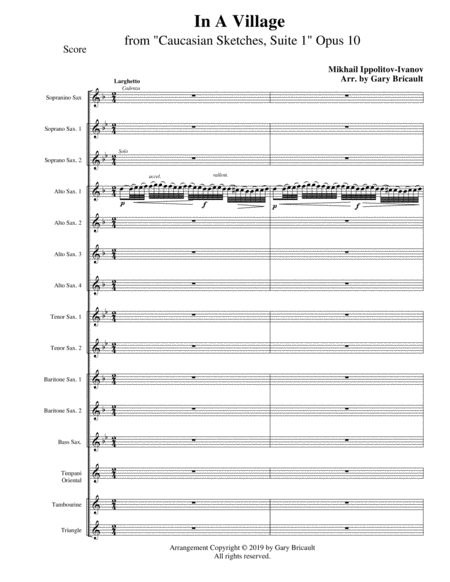 Free Sheet Music In A Village Mvt Ii From Caucasian Sketches Suite 1 Opus 10